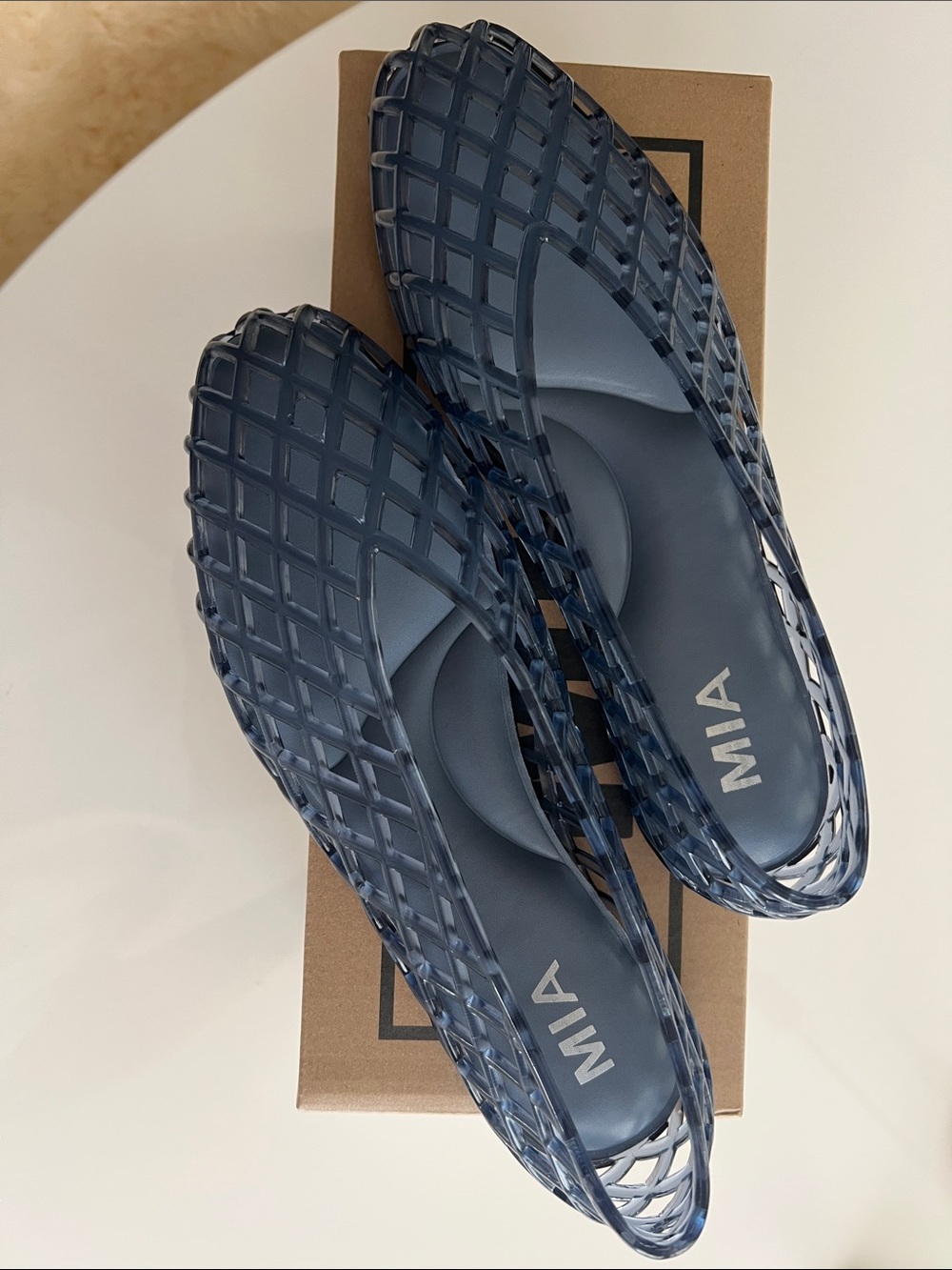 MIA Women's Blue Woven Jelly Flats
